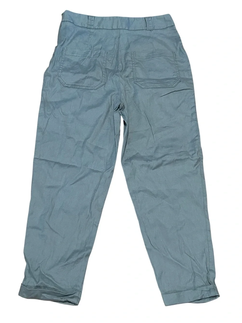 Anthropologie Ett:twa Linen Cotton Blend Pants Pleated Cuffs Size 6 US